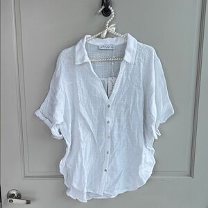 Petal & Pup White Button-Down Shirt